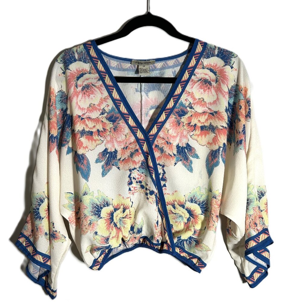 Flying Tomato | Cream‎ Floral Kimono Sleeves Top | Size XSmall